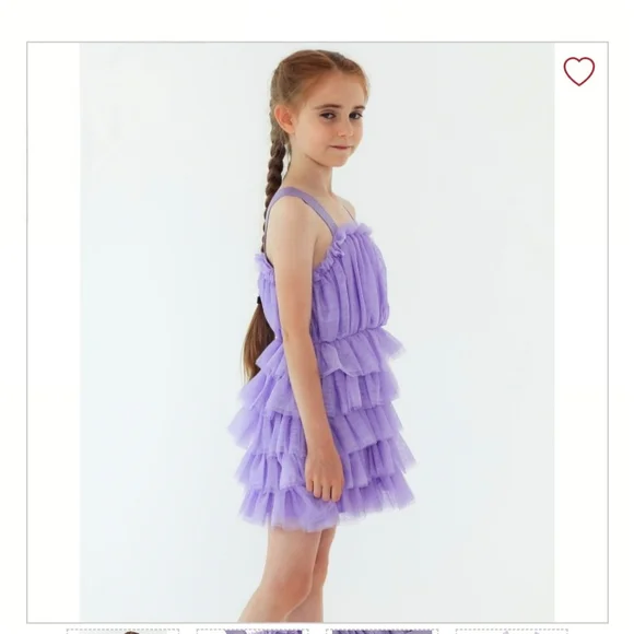 Lavender Ruffle Kids Dress - Picture 4 of 12